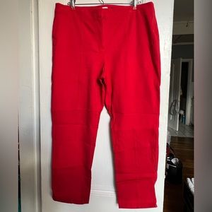 J. Jill red crop trousers size 14